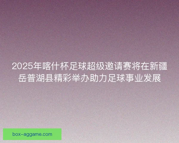 2025年喀什杯足球超级邀请赛将在新疆岳普湖县精彩举办助力足球事业发展